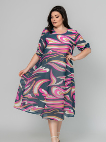 Сукня міді All Posa модель ap101958p-malina Фото