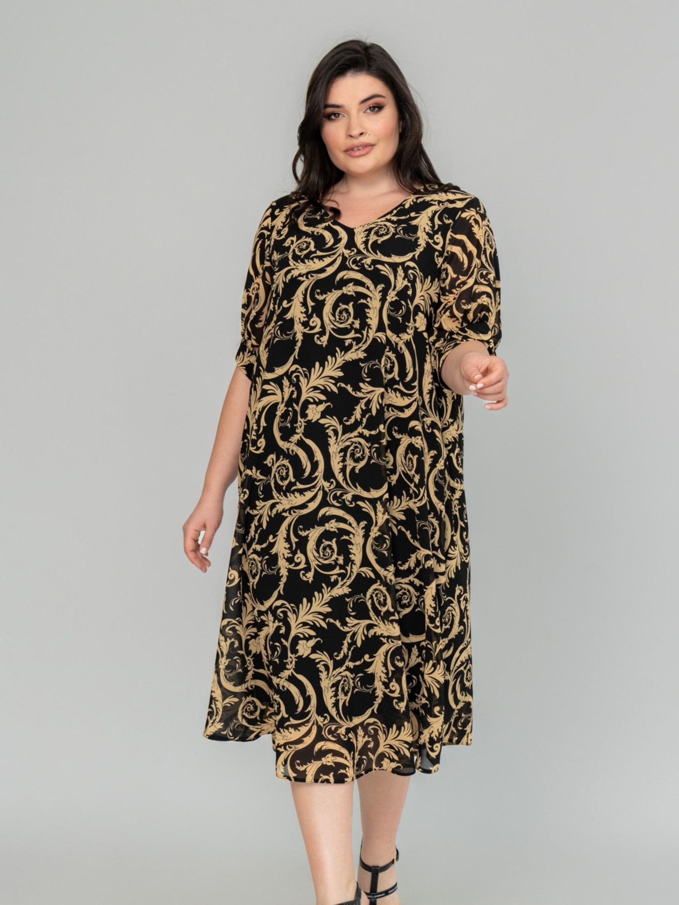 Сукня міді All Posa модель ap101958p-venzelq Фото