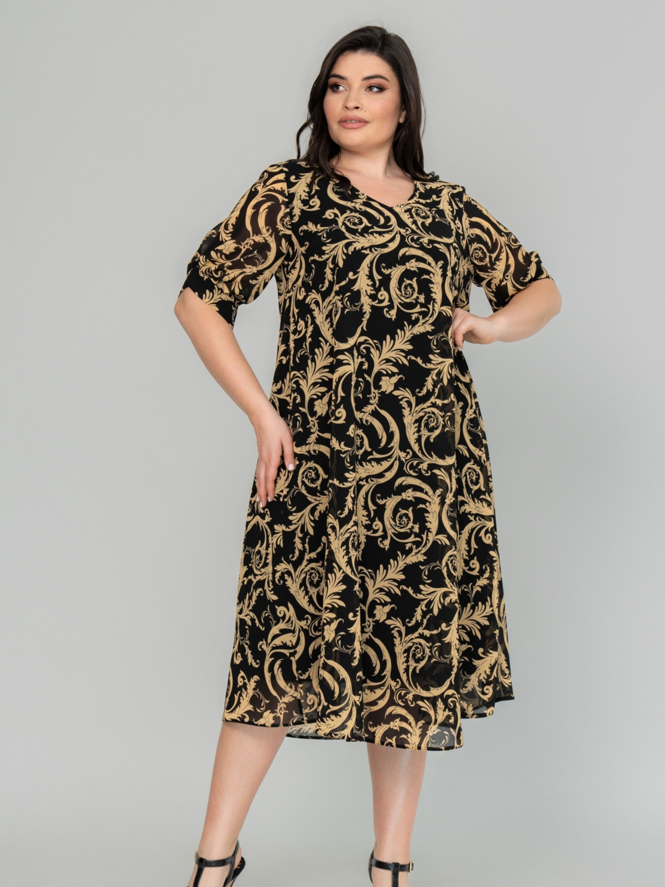 Сукня міді All Posa модель ap101958p-venzelq Фото