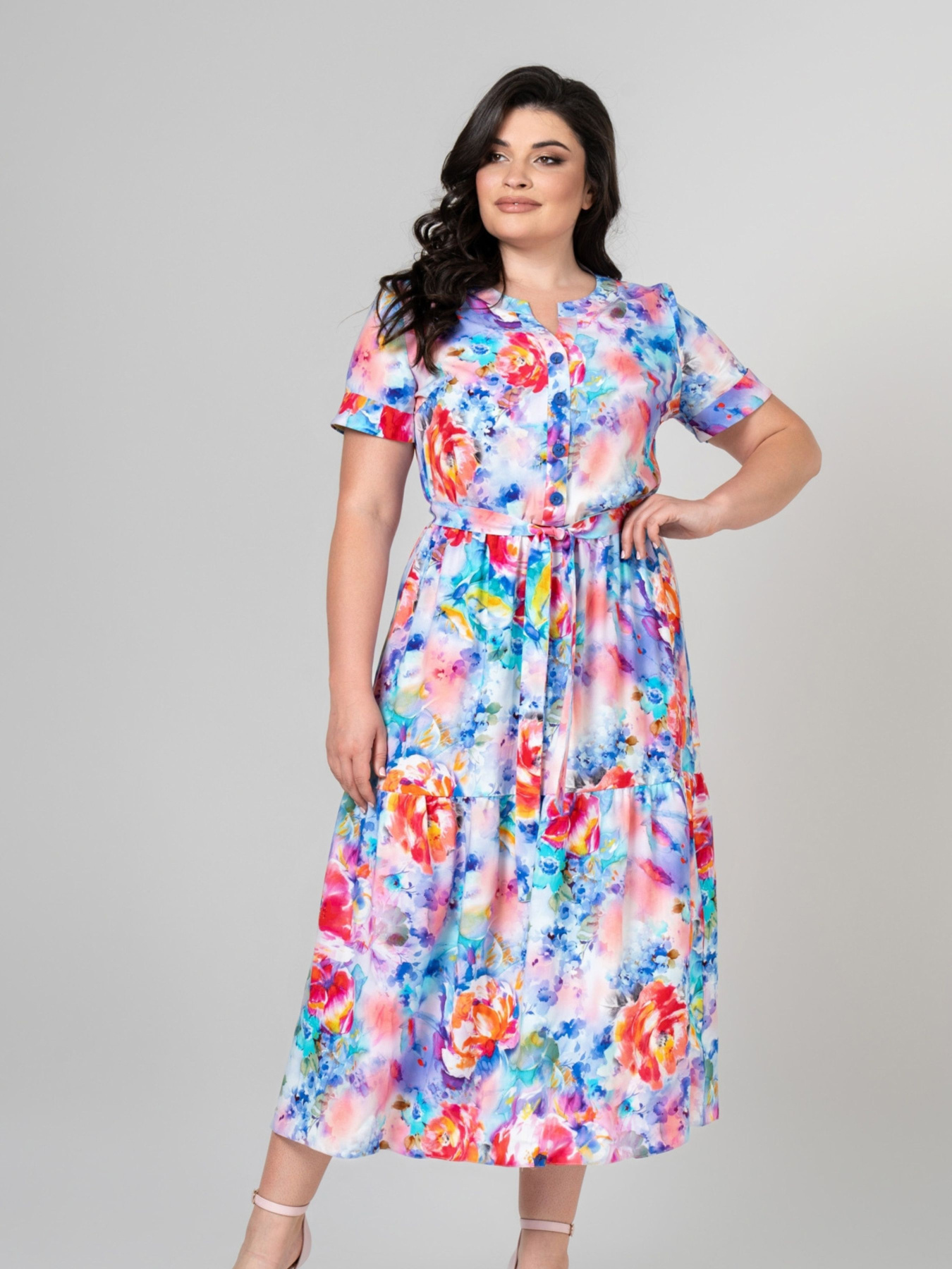 Сукня міді All Posa модель ap101949p-blakitnij Фото