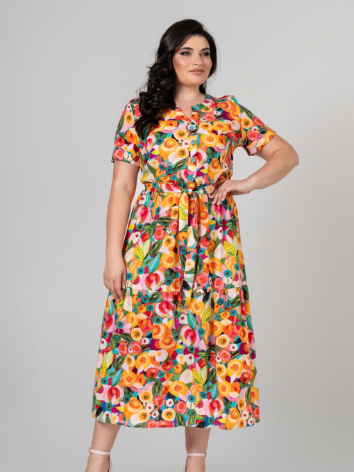 Платье миди All Posa модель ap101949p-zhovto-garqchij Фото