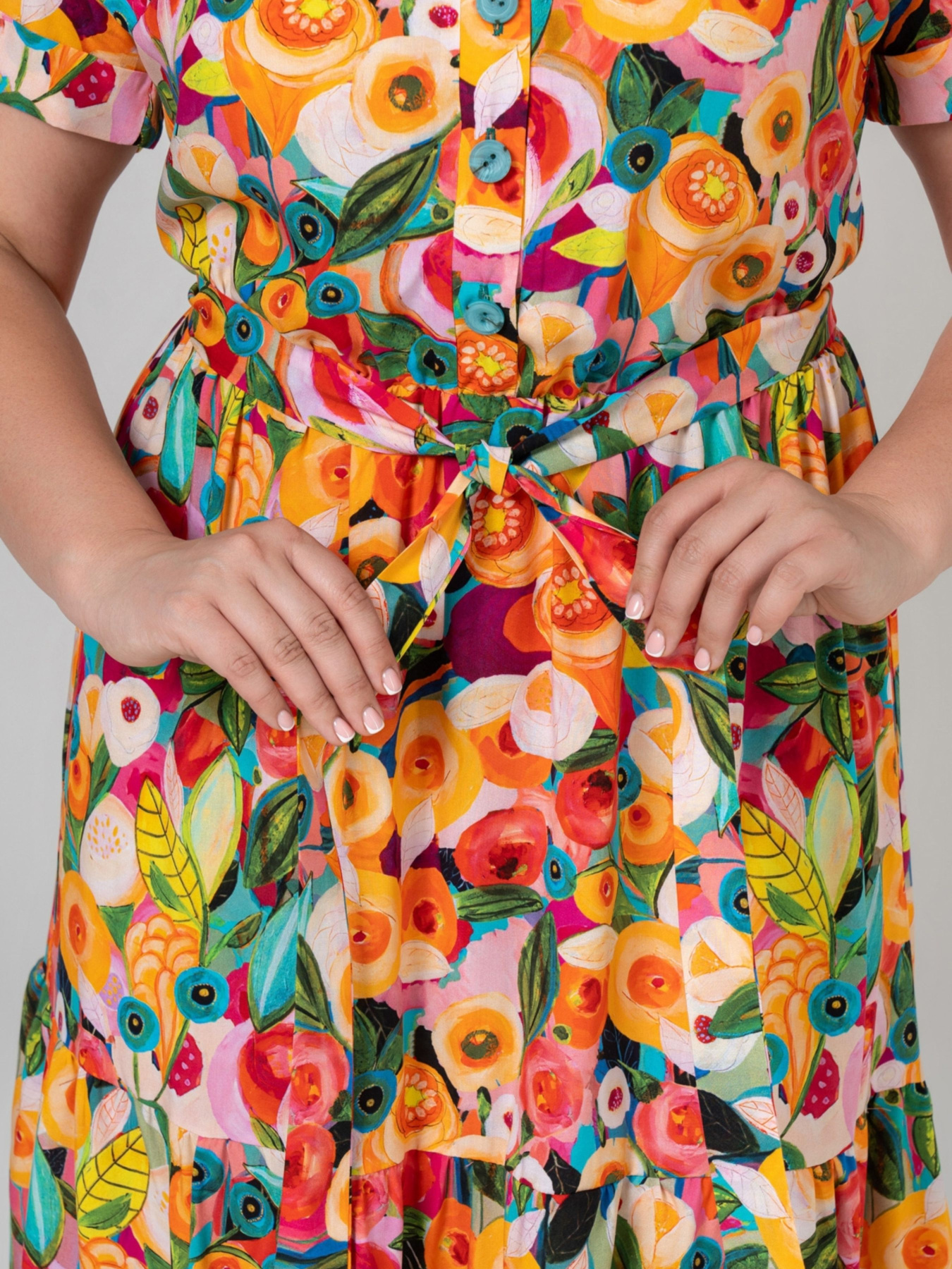 Платье миди All Posa модель ap101949p-zhovto-garqchij Фото