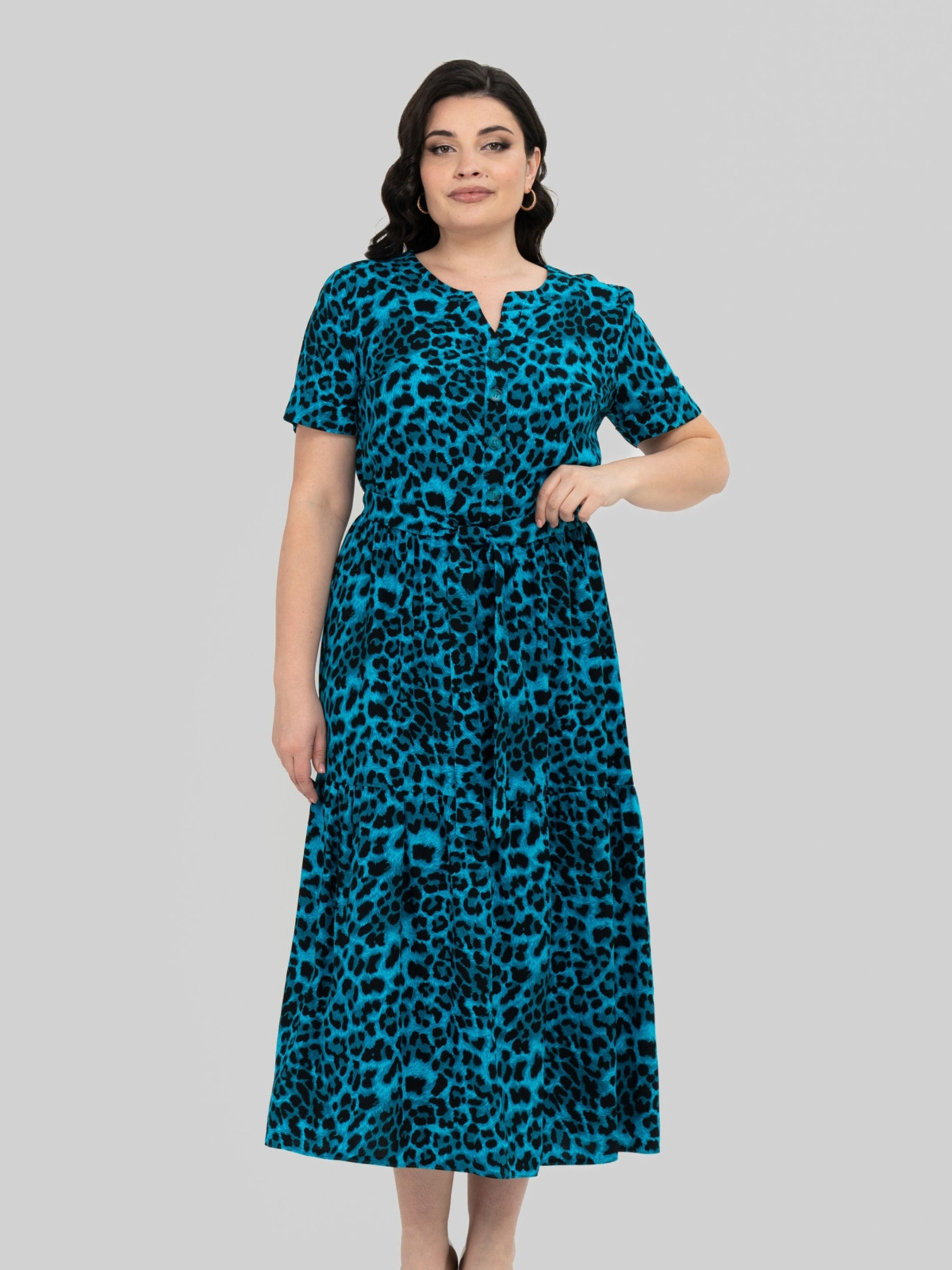 Платье миди All Posa модель ap101949p-leopard Фото