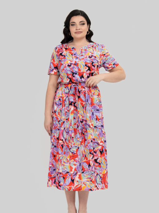 Сукня міді All Posa модель ap101949p-koral Фото