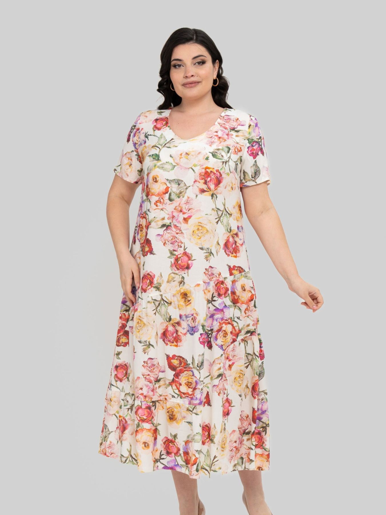 Платье миди All Posa модель ap101915p-molochnij Фото