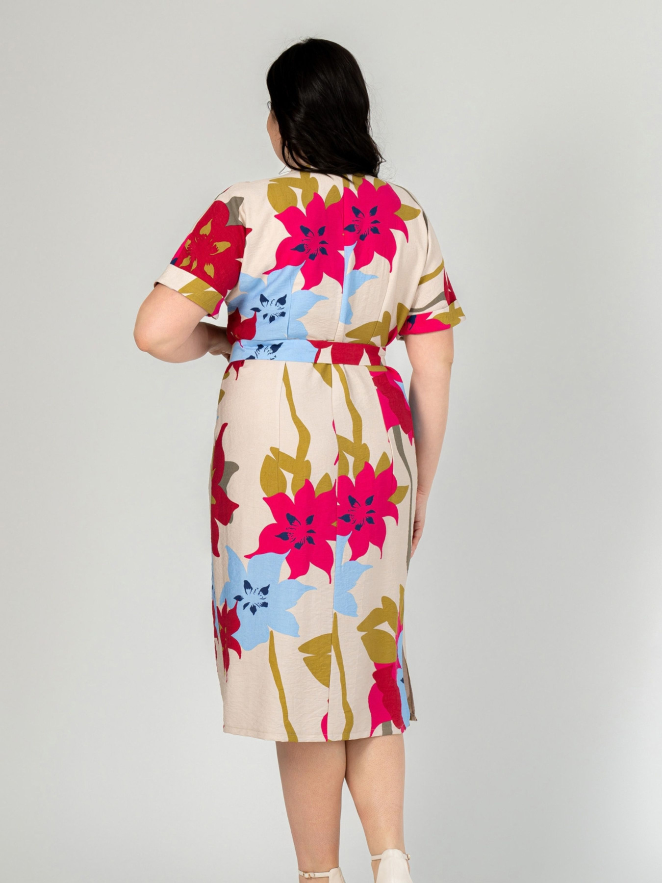 Платье миди All Posa модель ap101910p-prqzhene-moloko-malina Фото