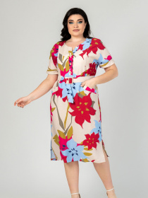 Платье миди All Posa модель ap101910p-prqzhene-moloko-malina Фото