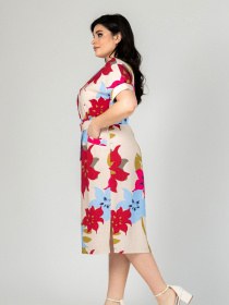 Платье миди All Posa модель ap101910p-prqzhene-moloko-malina Фото