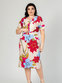 Платье миди All Posa модель ap101910p-prqzhene-moloko-malina Фото