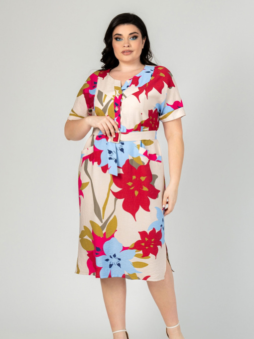 Платье миди All Posa модель ap101910p-prqzhene-moloko-malina Фото