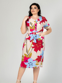 Платье миди All Posa модель ap101910p-prqzhene-moloko-malina Фото