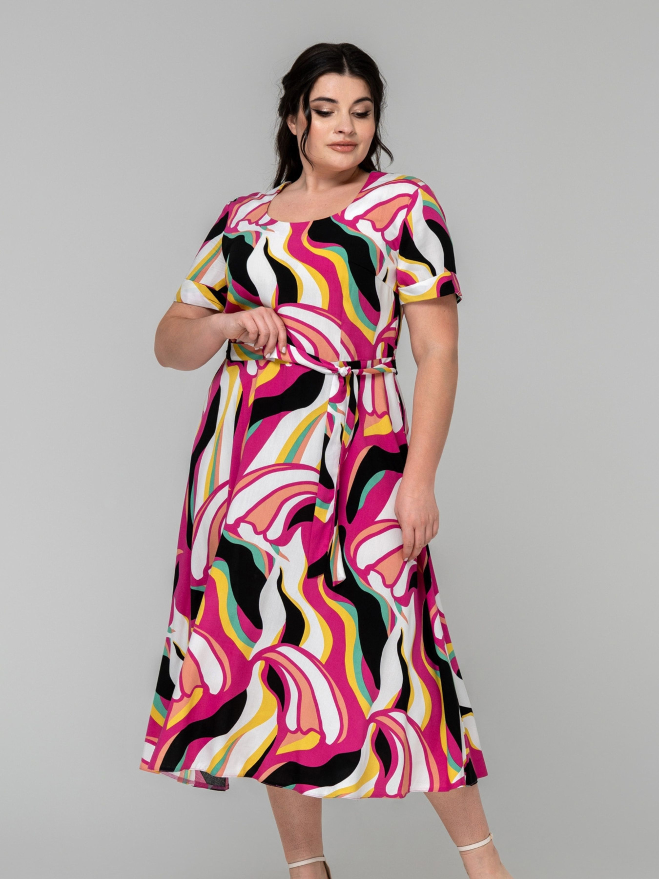 Платье миди All Posa модель ap101878p-malina Фото