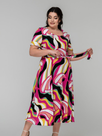 Платье миди All Posa модель ap101878p-malina Фото