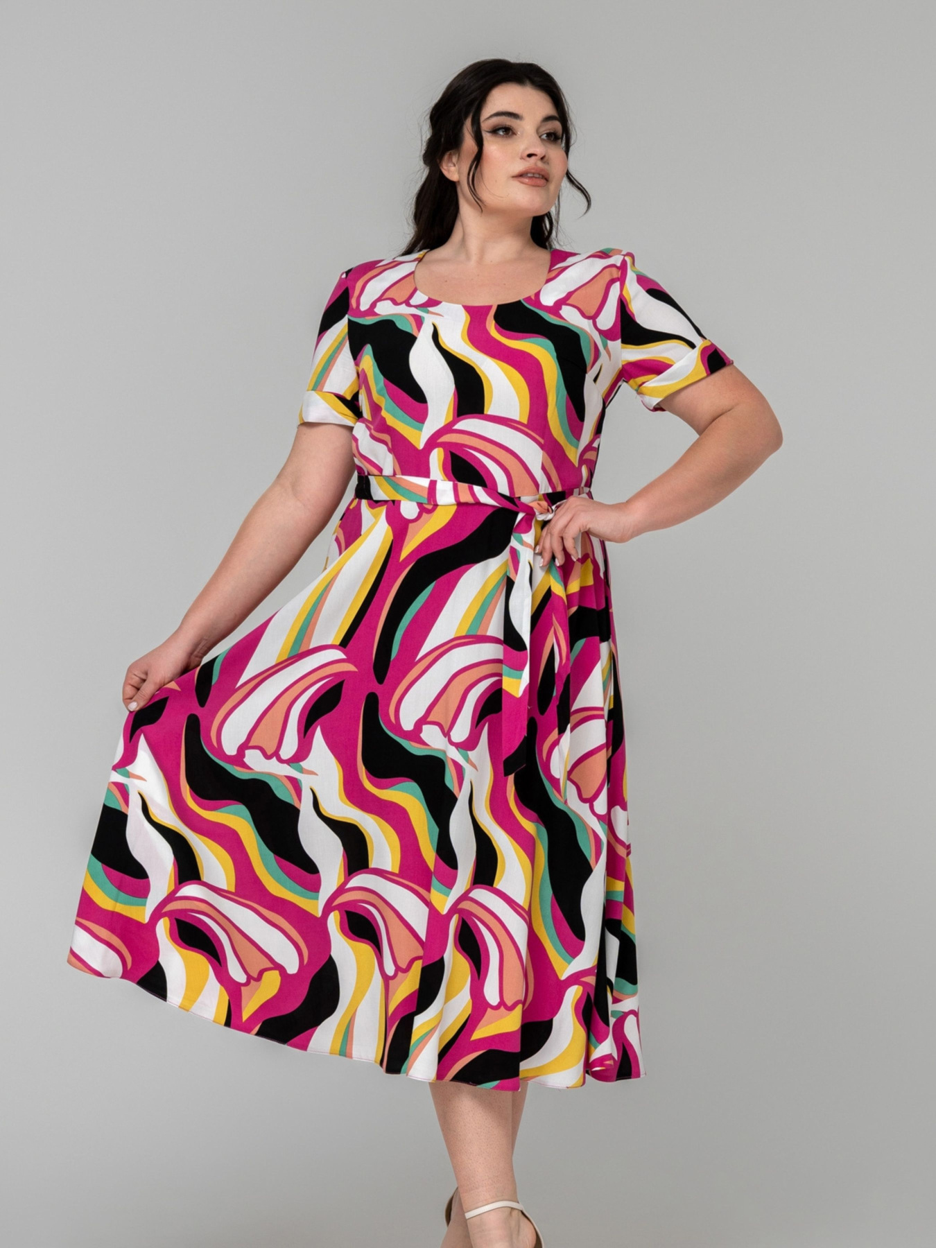 Платье миди All Posa модель ap101878p-malina Фото