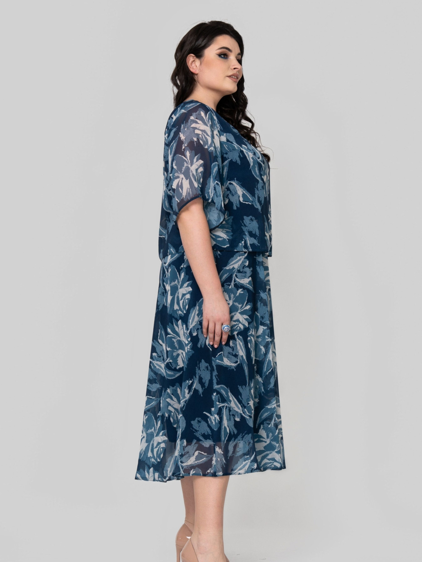 Платье миди All Posa модель ap101866p-sinj Фото