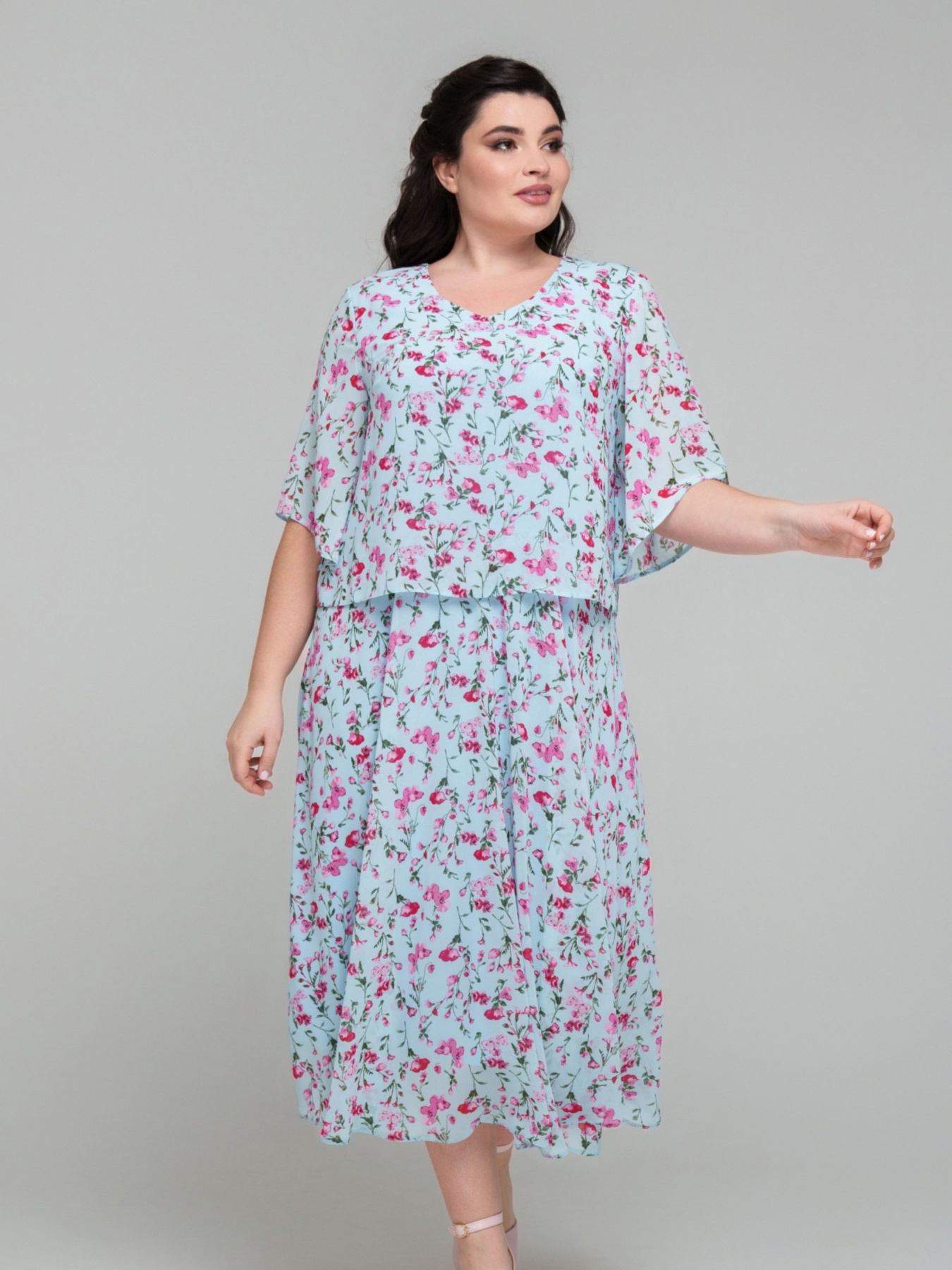 Платье миди All Posa модель ap101866p-blakitnij Фото