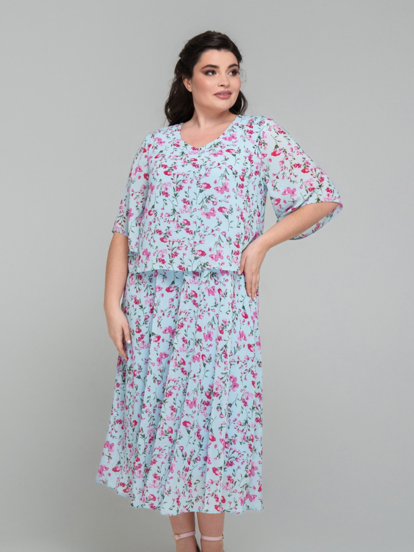 Платье миди All Posa модель ap101866p-blakitnij Фото