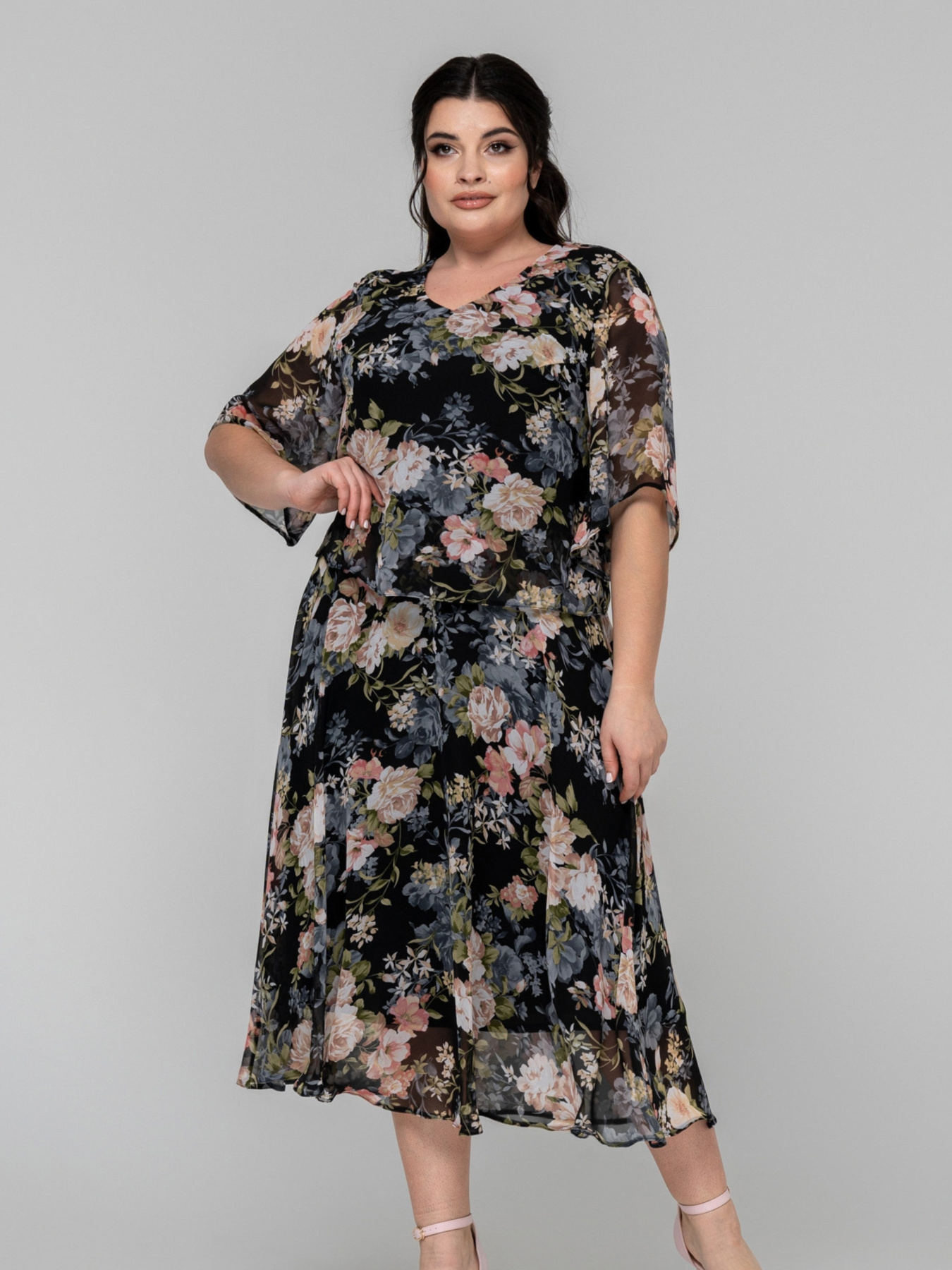 Платье миди All Posa модель ap101866p-chornij Фото