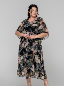 Платье миди All Posa модель ap101866p-chornij Платье миди All Posa модель ap101866p-chornij Фото