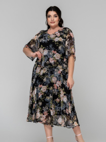 Платье миди All Posa модель ap101866p-chornij Фото