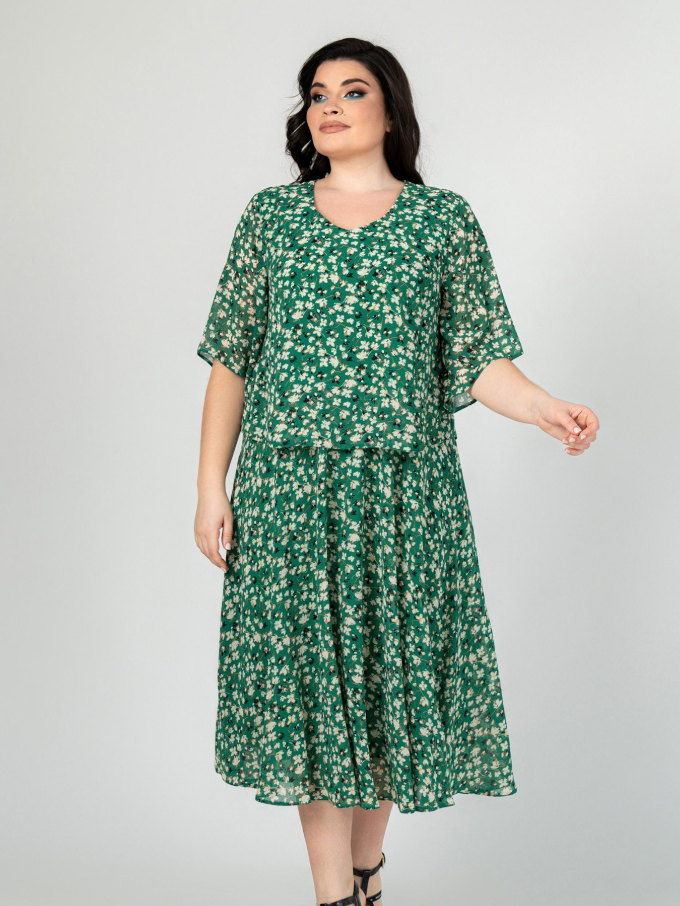 Платье миди All Posa модель ap101866p-zelenij Фото