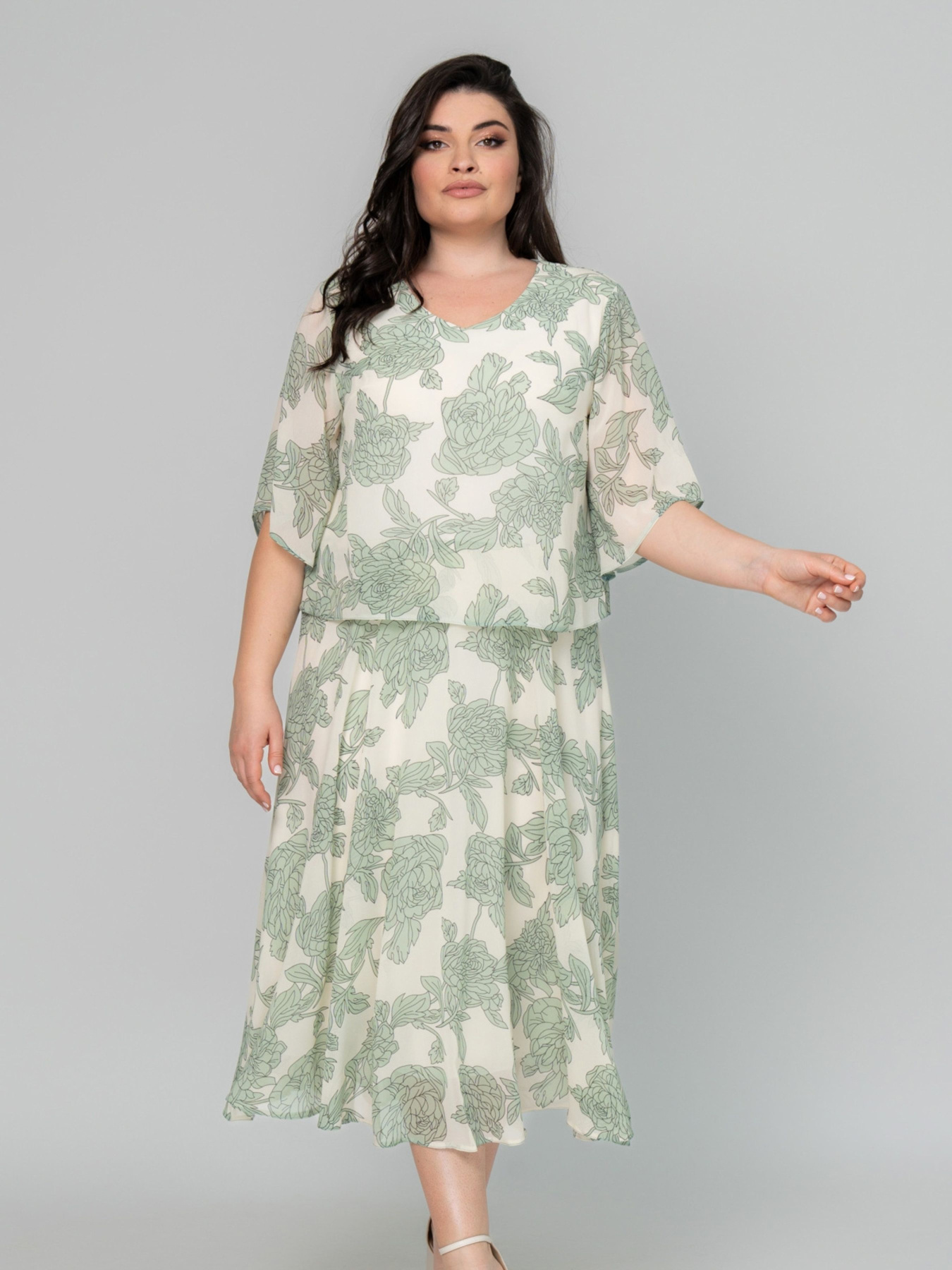 Платье миди All Posa модель ap101866p-olivka Фото