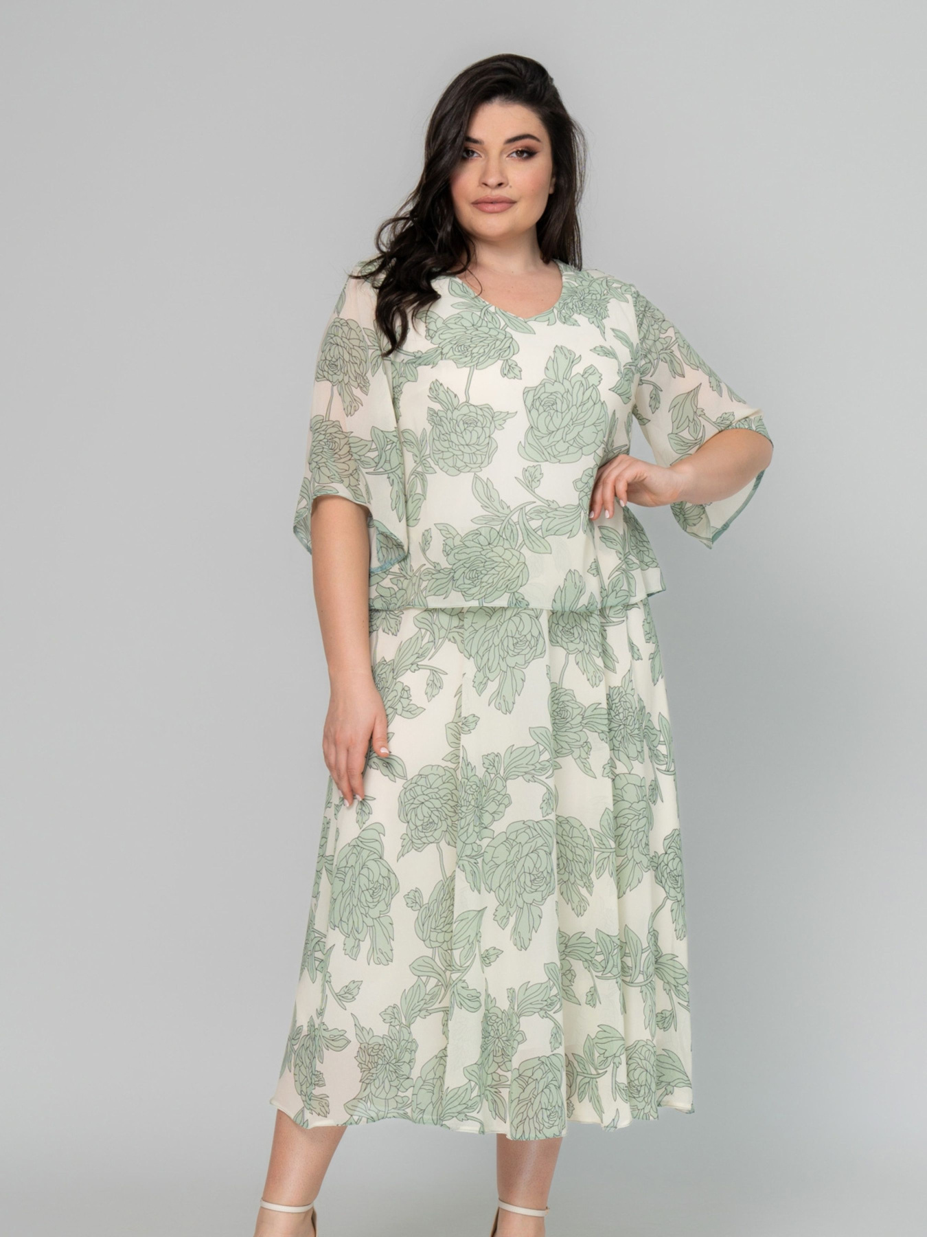 Платье миди All Posa модель ap101866p-olivka Фото