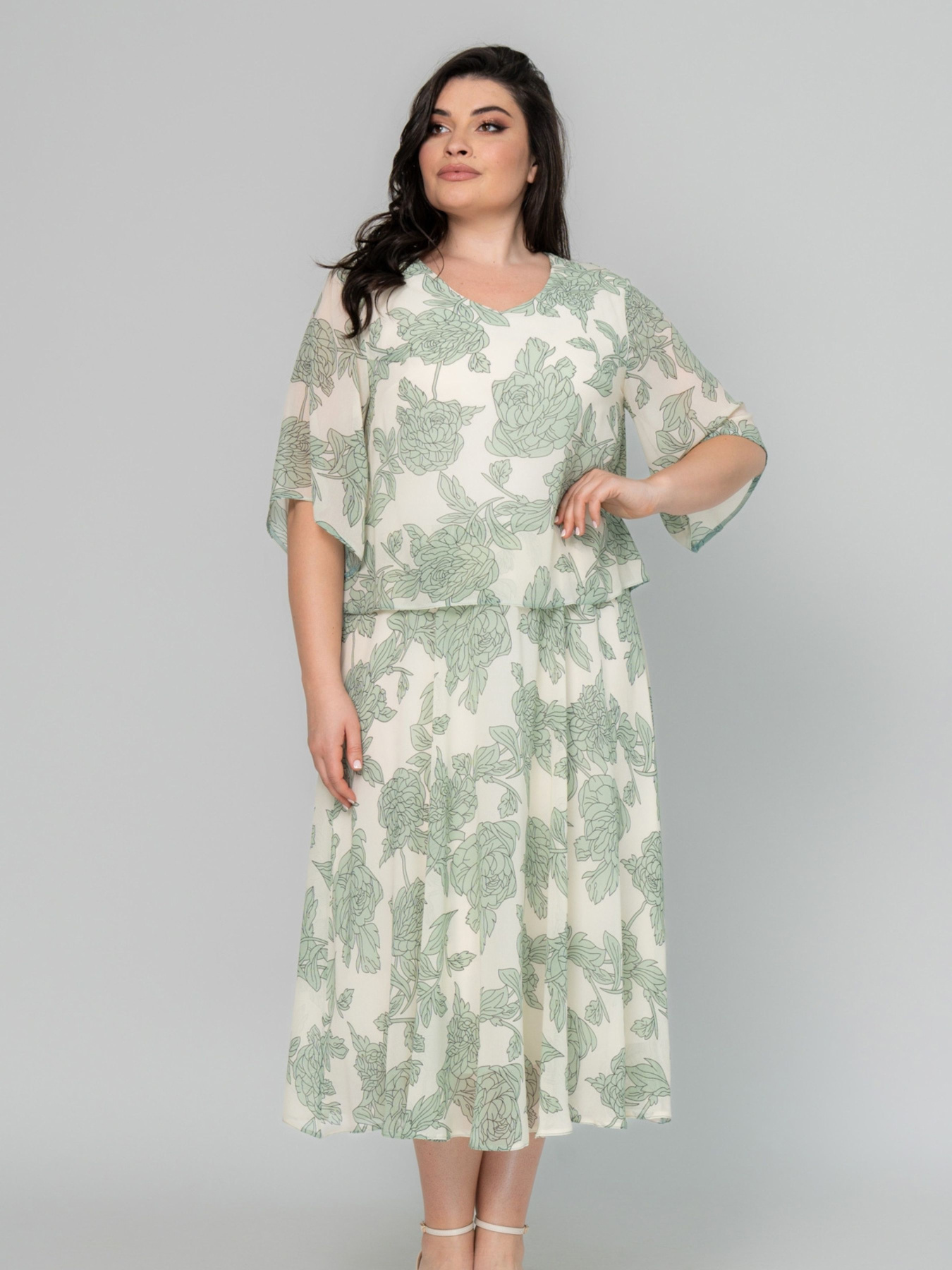 Платье миди All Posa модель ap101866p-olivka Фото