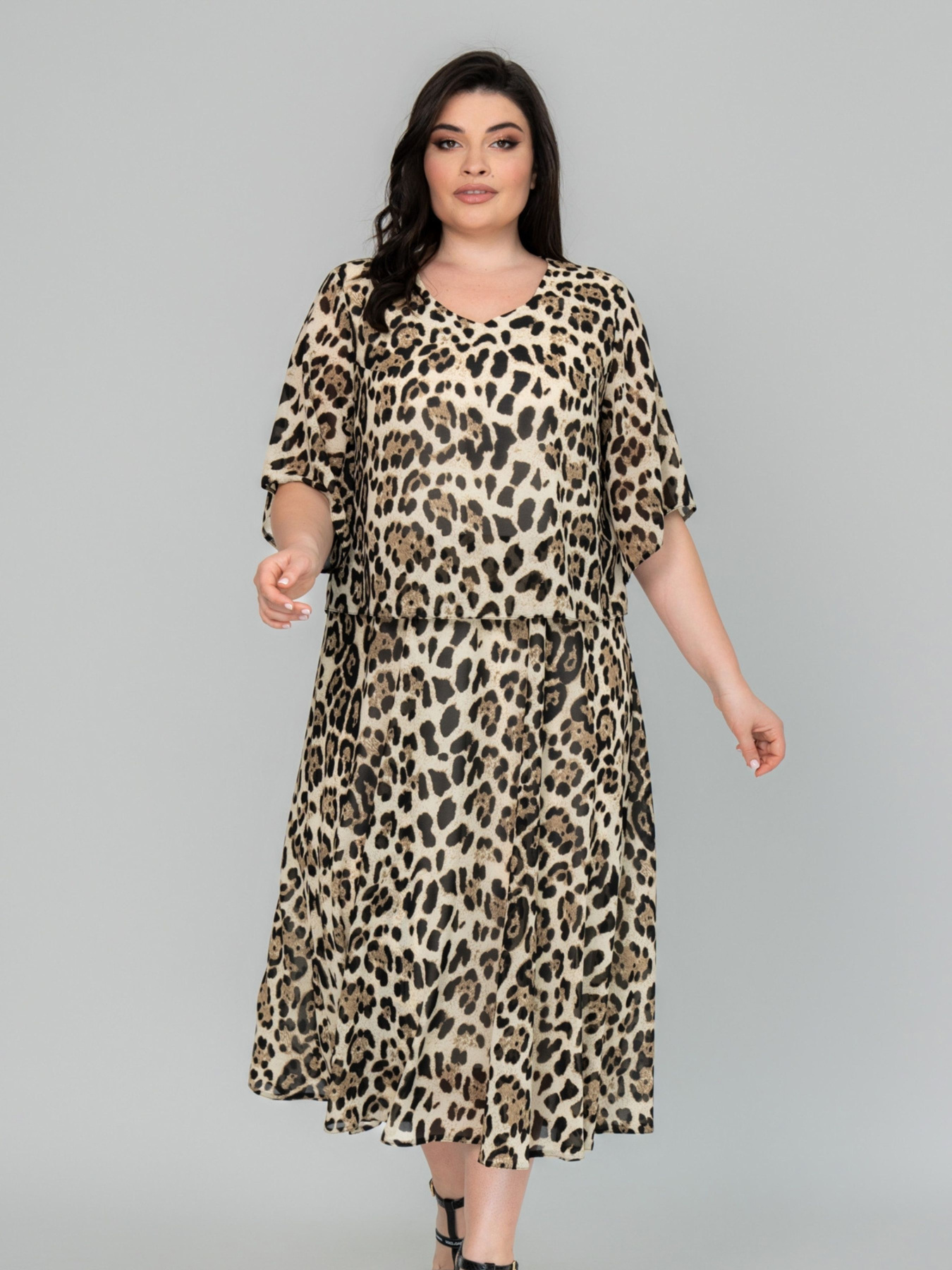 Платье миди All Posa модель ap101866p-leopard Фото