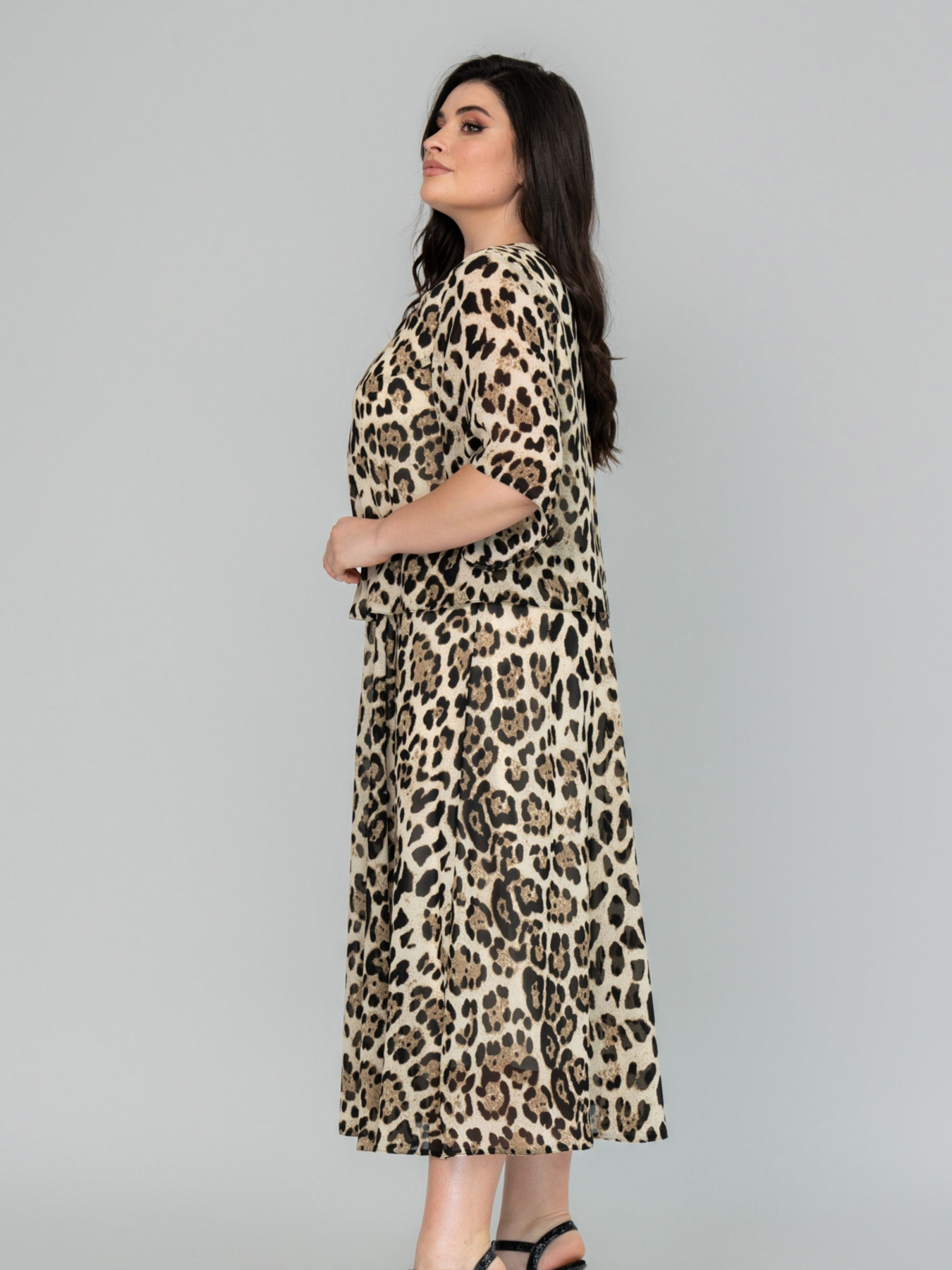 Платье миди All Posa модель ap101866p-leopard Фото