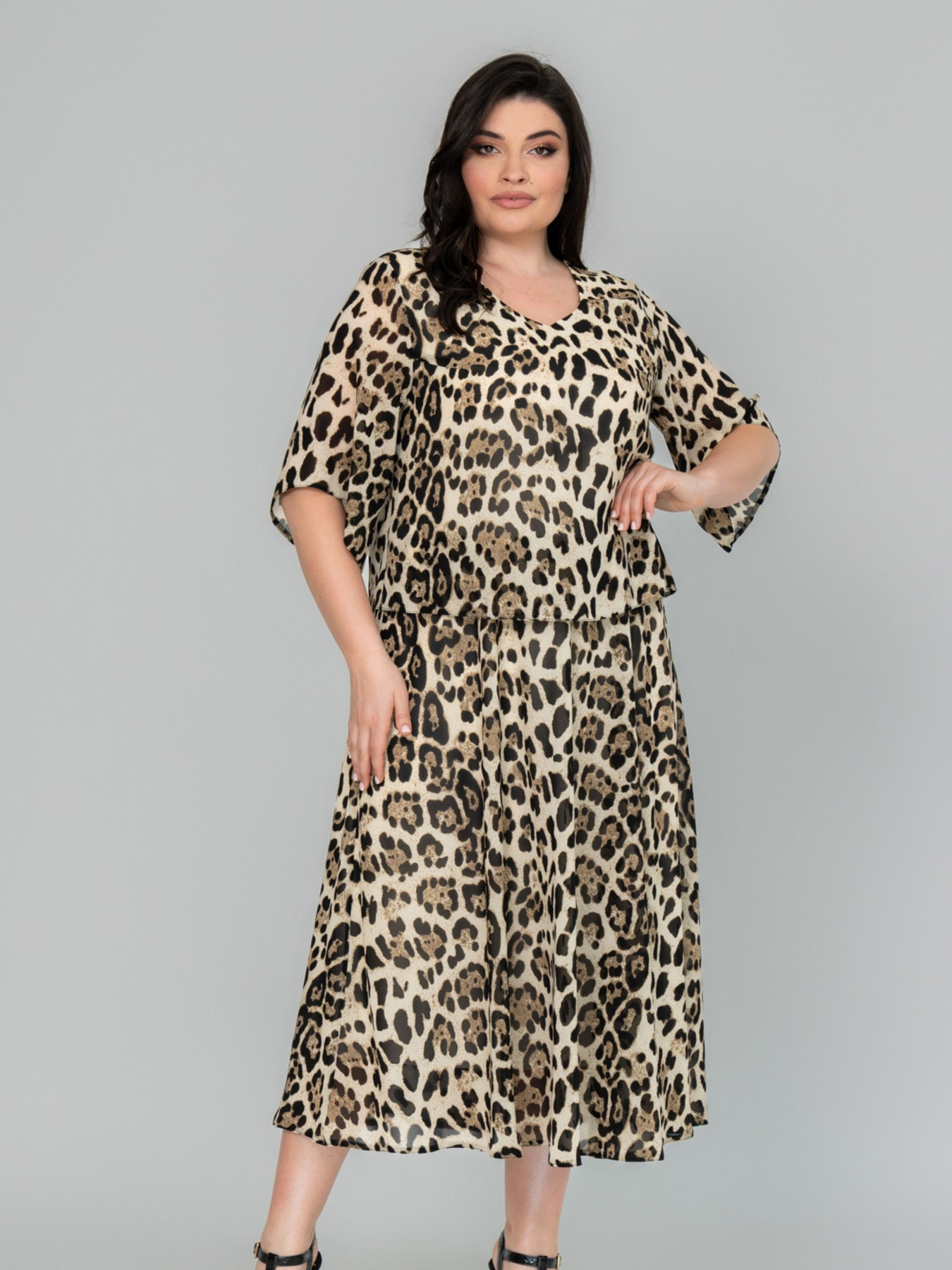 Платье миди All Posa модель ap101866p-leopard Фото