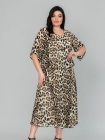 Платье миди All Posa модель ap101866p-leopard Фото