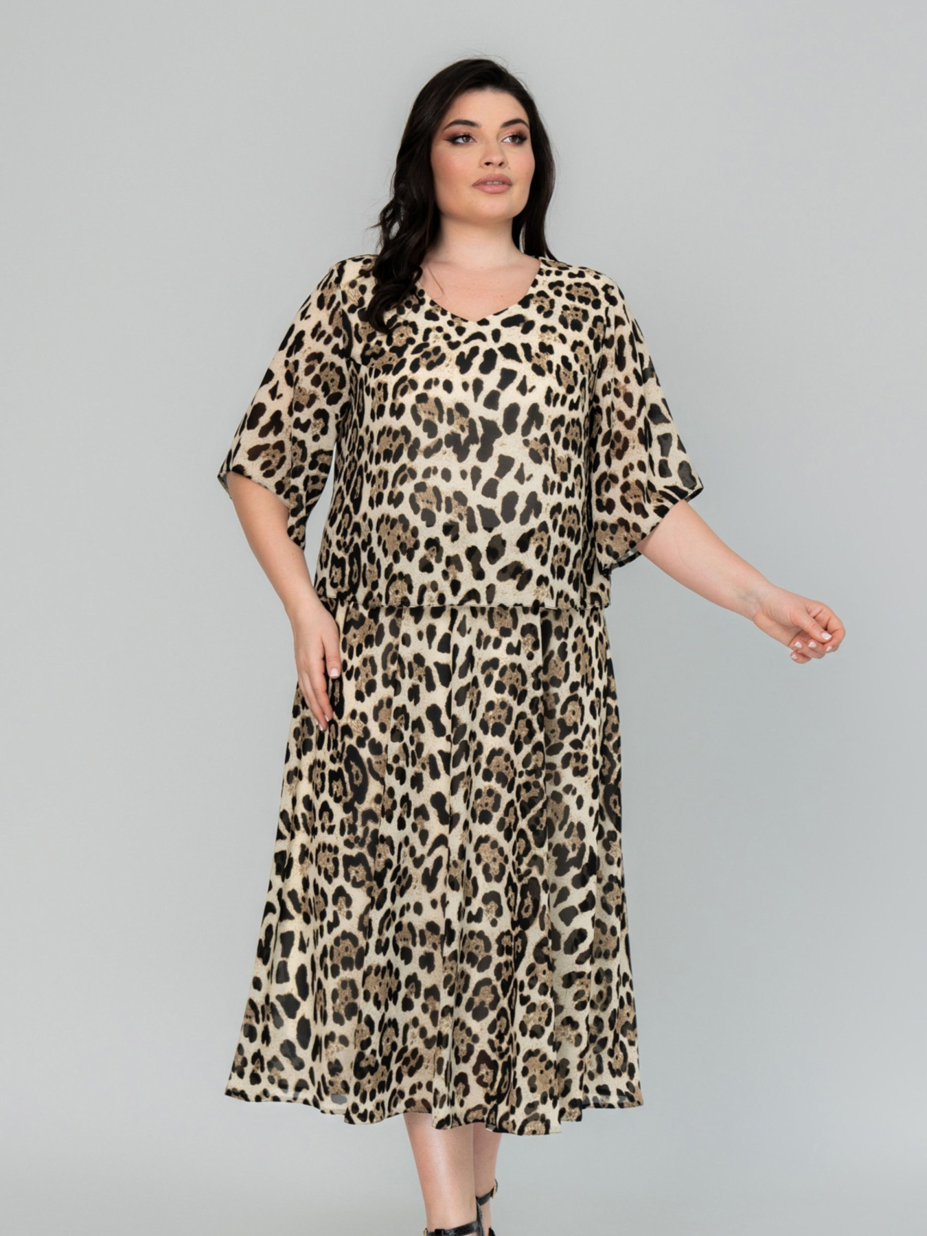 Платье миди All Posa модель ap101866p-leopard Фото