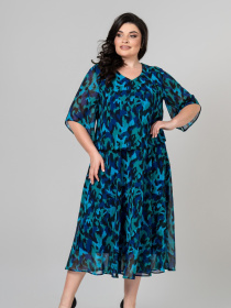 Платье миди All Posa модель ap101866p-bryuzovo-sinj Фото