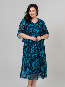 Платье миди All Posa модель ap101866p-bryuzovo-sinj Фото