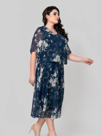 Платье миди All Posa модель ap101866p-temno-sinj Фото