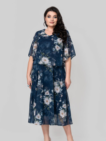 Платье миди All Posa модель ap101866p-temno-sinj Фото