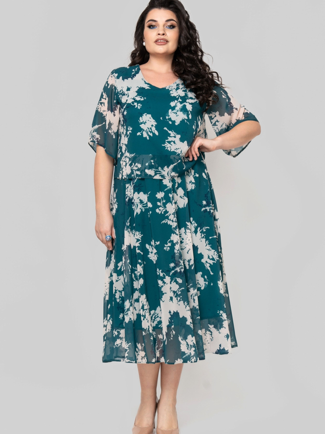 Сукня міді All Posa модель ap101866p-bryuza Фото