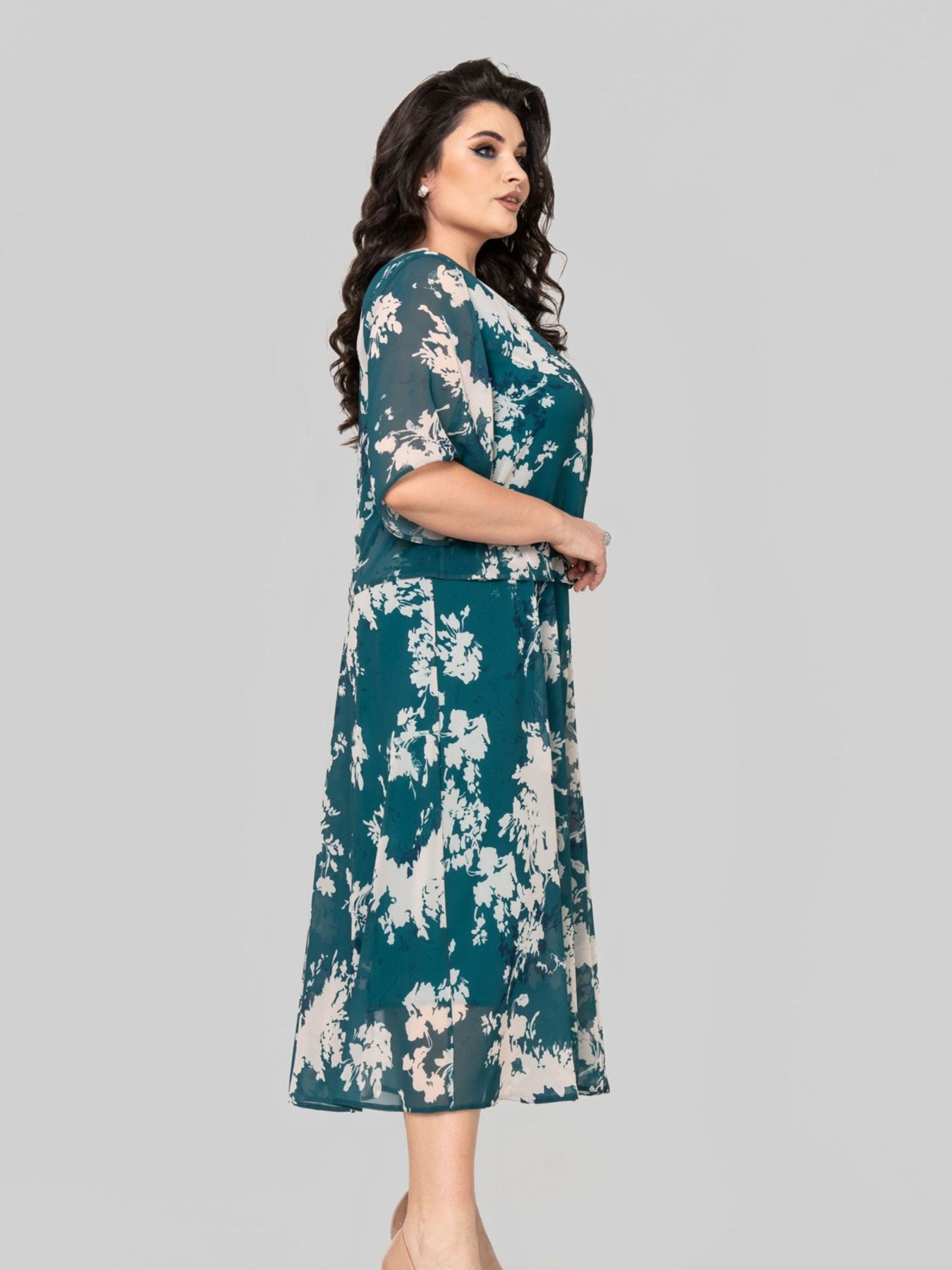 Сукня міді All Posa модель ap101866p-bryuza Фото