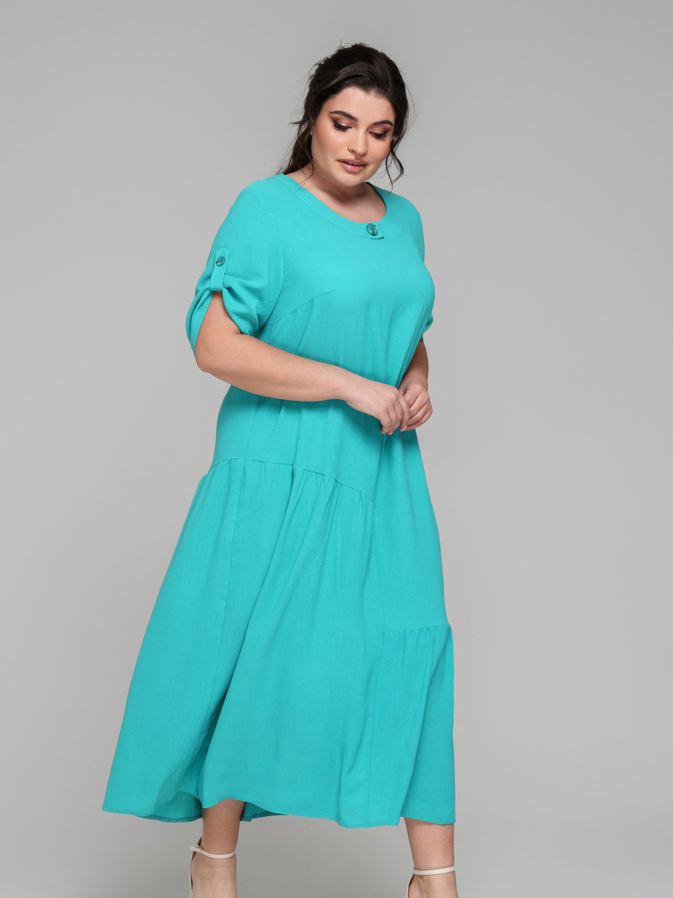 Сукня міді All Posa модель ap101849p-bryuza Фото