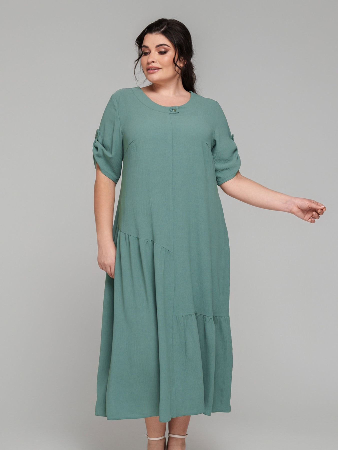 Платье миди All Posa модель ap101849p-olivka Фото