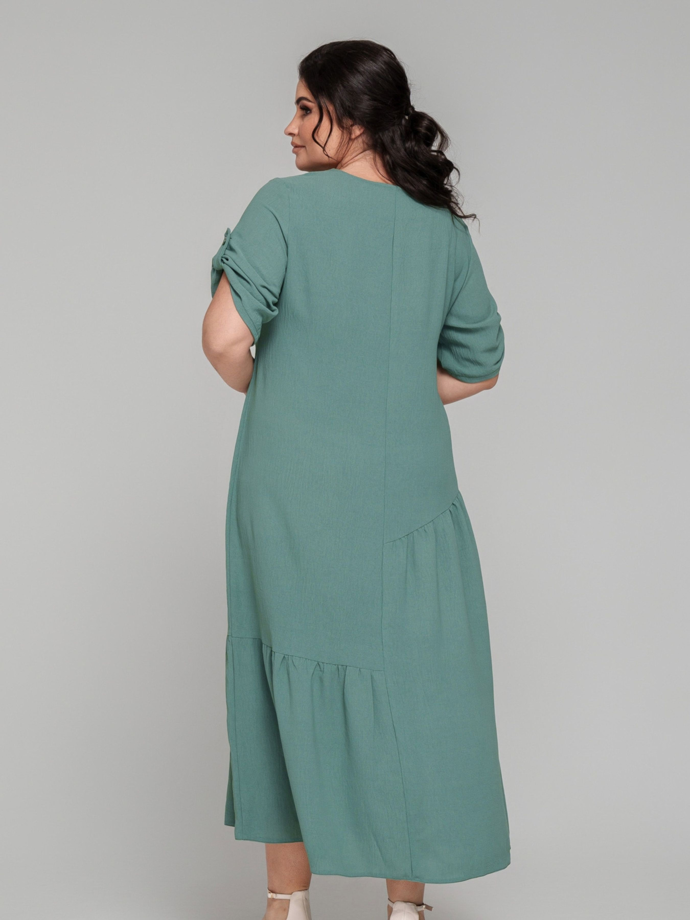 Платье миди All Posa модель ap101849p-olivka Фото