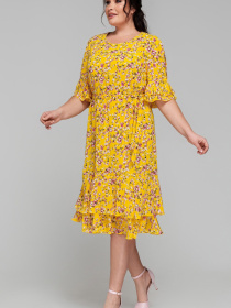 Платье миди All Posa модель ap101842p-zhovtij Фото