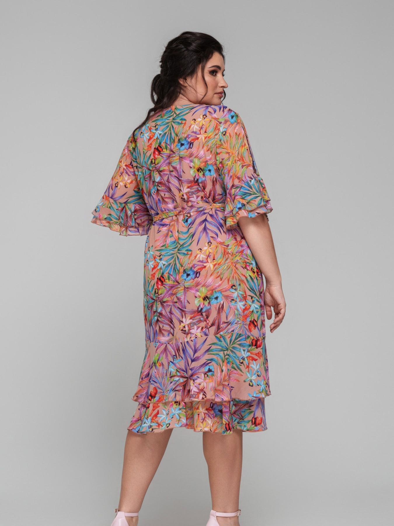 Платье миди All Posa модель ap101842p-persik Фото