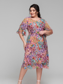 Платье миди All Posa модель ap101842p-persik Фото