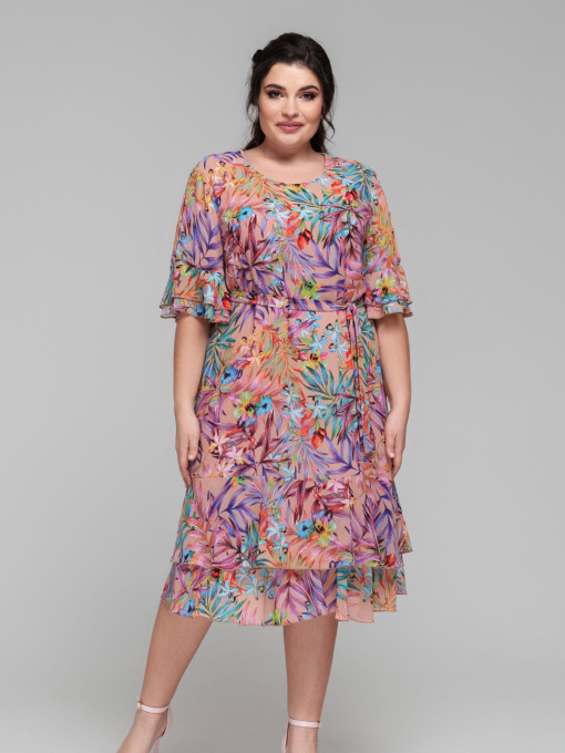 Платье миди All Posa модель ap101842p-persik Фото