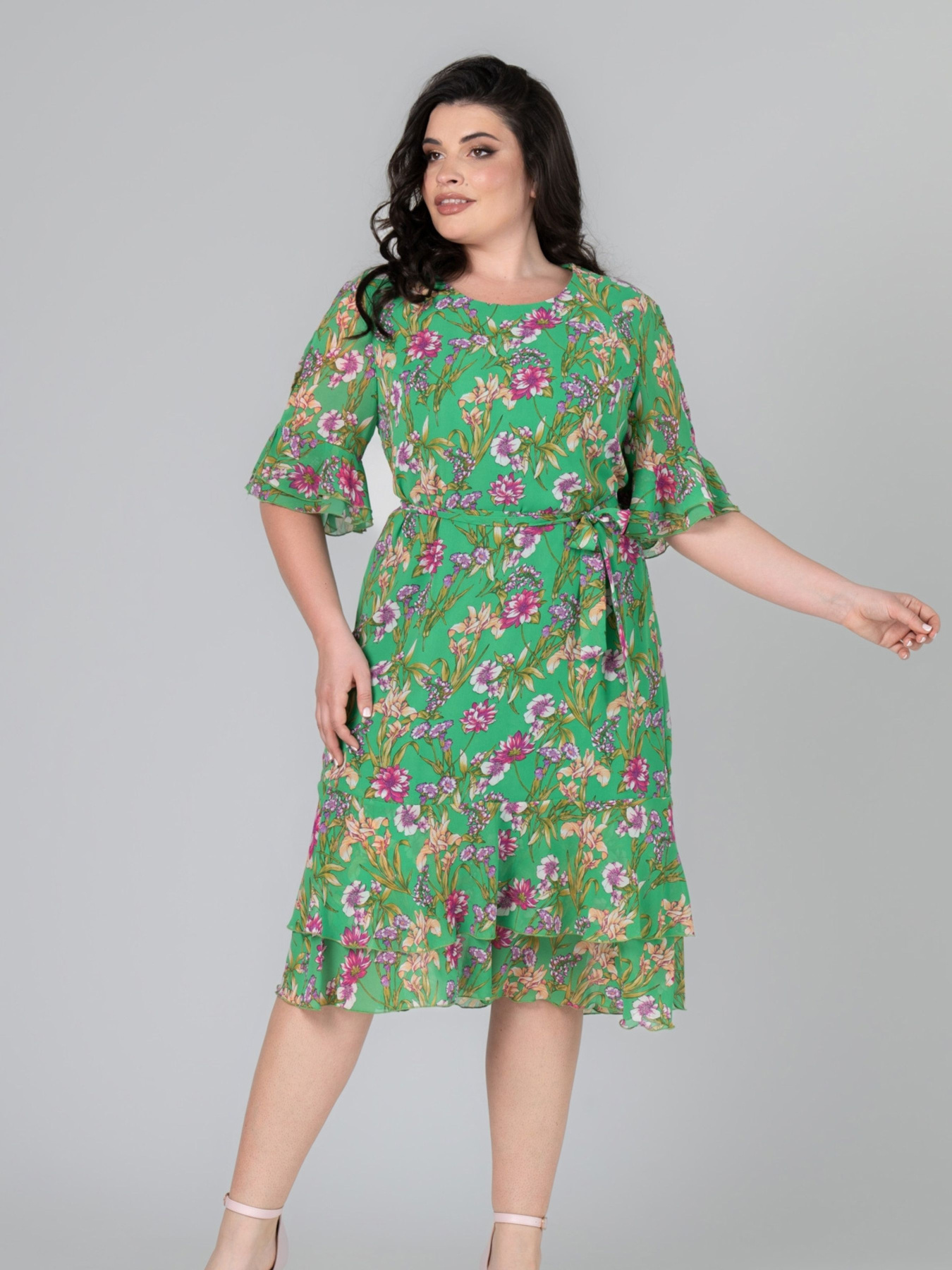 Платье миди All Posa модель ap101842p-zelenij Фото