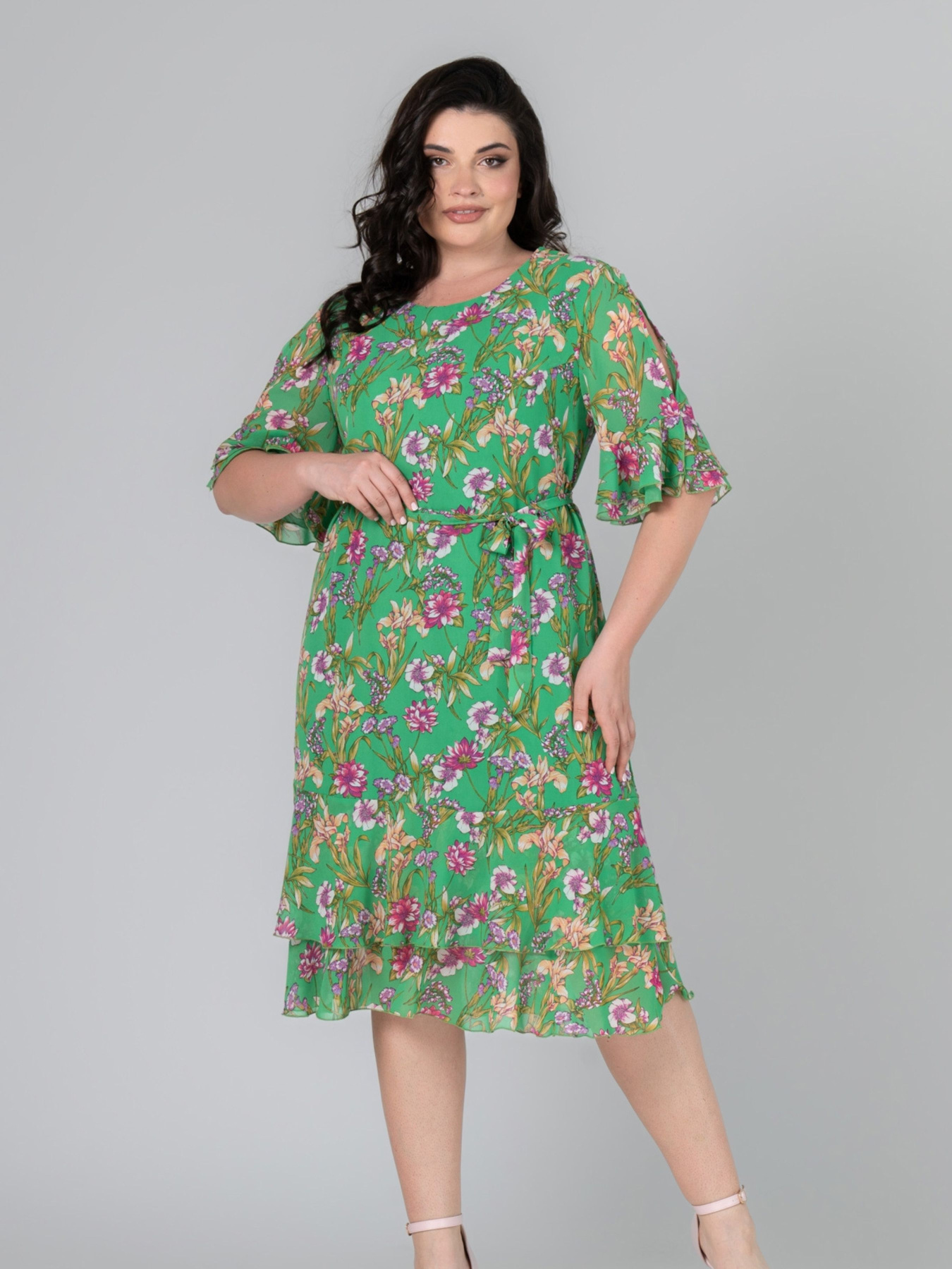 Платье миди All Posa модель ap101842p-zelenij Фото