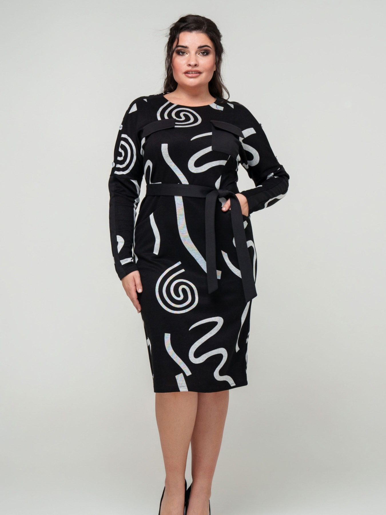 Сукня міді All Posa модель ap101746p-blij Фото