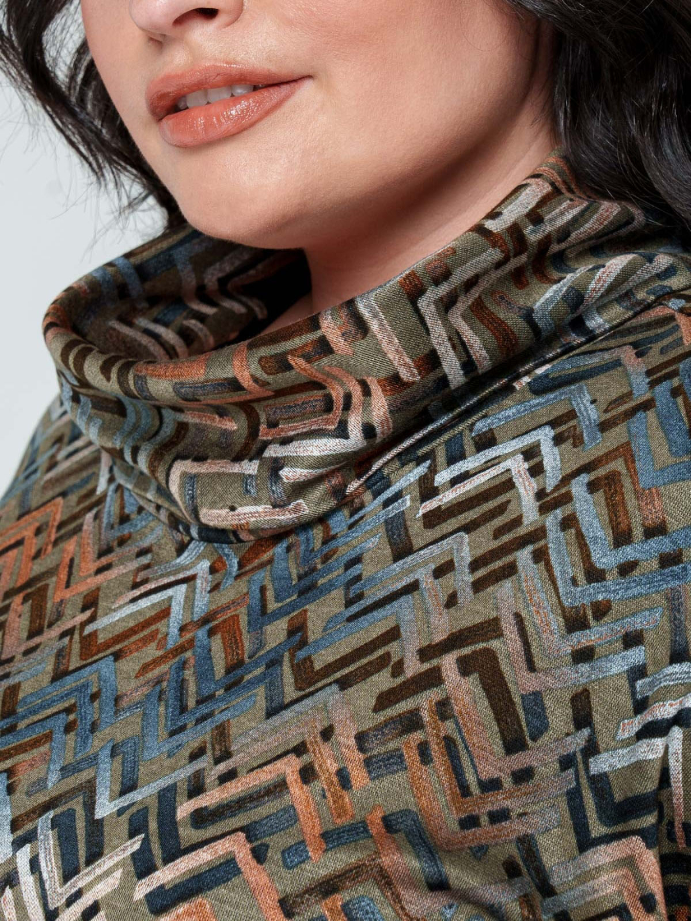 Платье миди All Posa модель ap101692p-olivka Фото